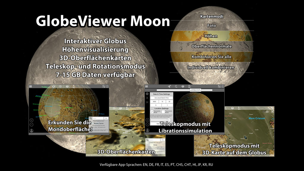 GlobeViewer Moon Funktionsübersicht