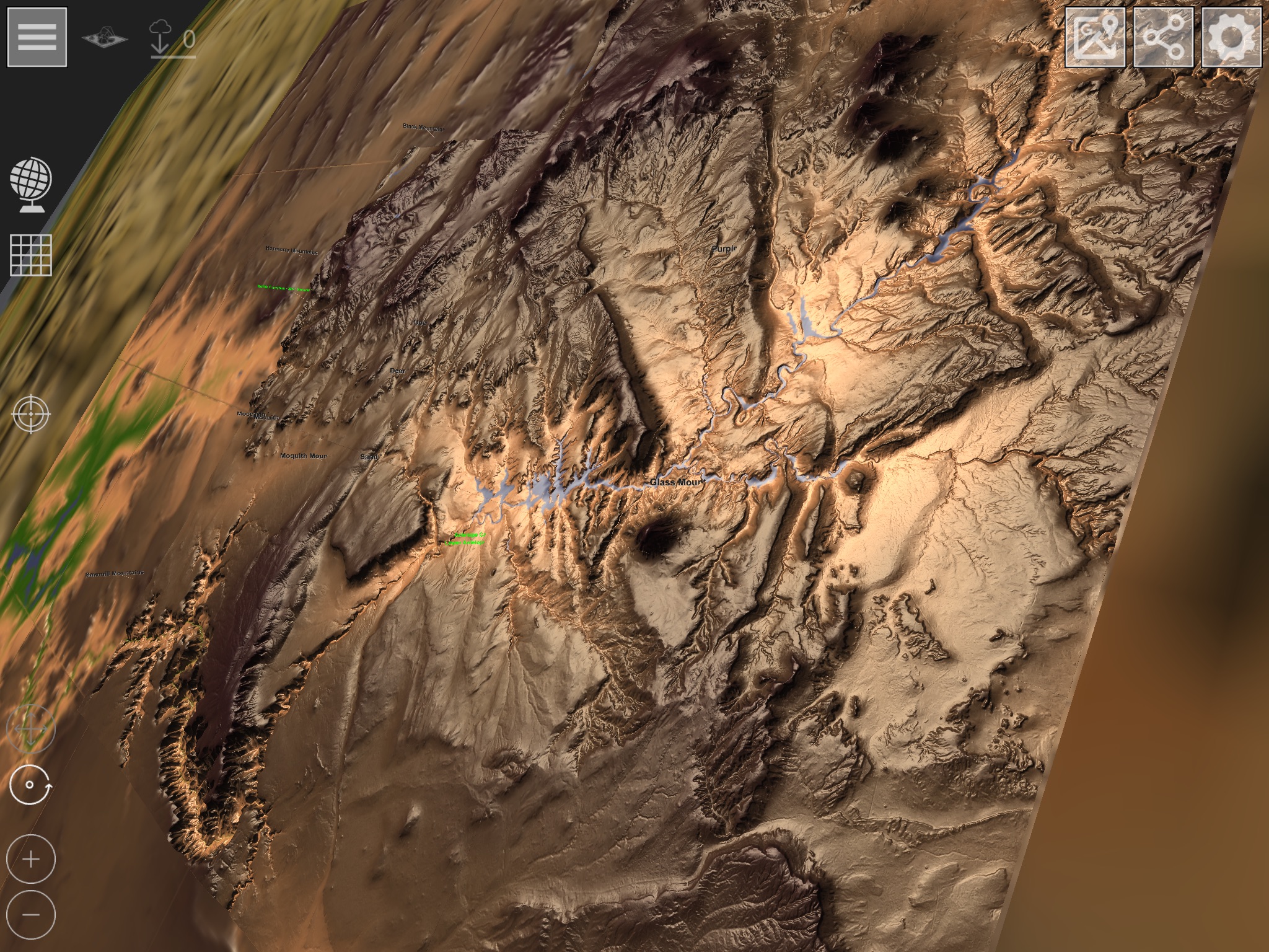 GlobeViewer: visualizzazione della mappa 3D rettificata sul globo