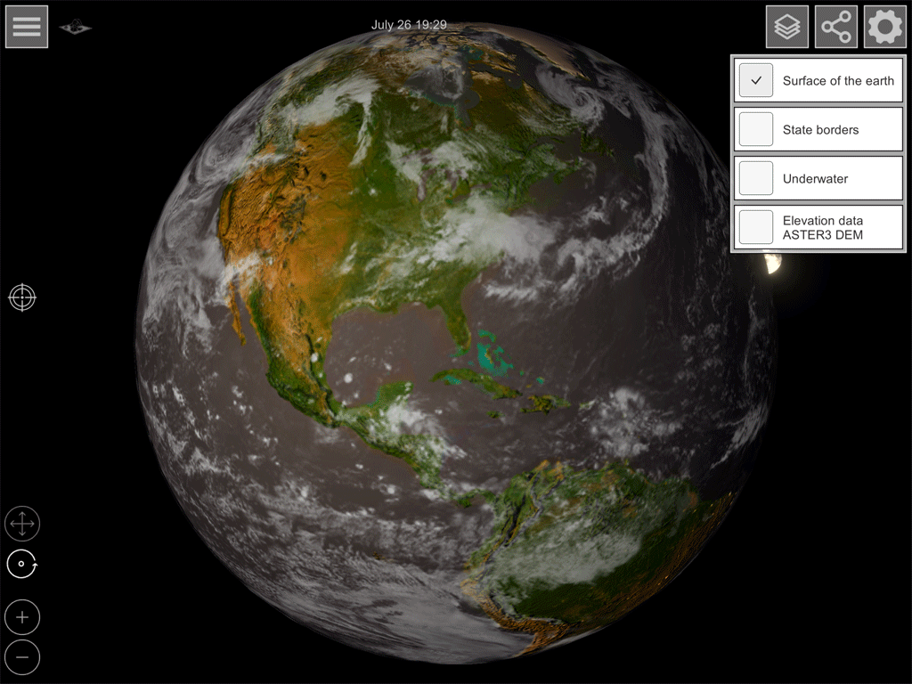 GlobeViewer: mostra diferentes visões do globo