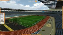 Melos Granules Designer: Blick auf unterschiedlich eingefärbte Granulat-Bereiche des Stadions